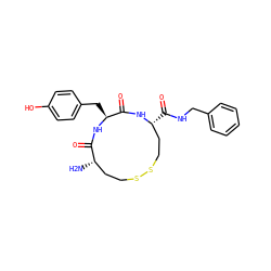 N[C@H]1CCSSCC[C@@H](C(=O)NCc2ccccc2)NC(=O)[C@H](Cc2ccc(O)cc2)NC1=O ZINC000064448188