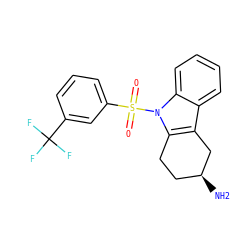 N[C@H]1CCc2c(c3ccccc3n2S(=O)(=O)c2cccc(C(F)(F)F)c2)C1 ZINC000095556417