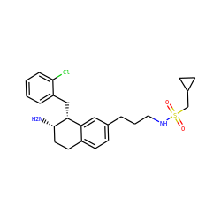 N[C@H]1CCc2ccc(CCCNS(=O)(=O)CC3CC3)cc2[C@H]1Cc1ccccc1Cl ZINC000088260920
