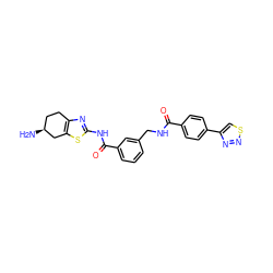 N[C@H]1CCc2nc(NC(=O)c3cccc(CNC(=O)c4ccc(-c5csnn5)cc4)c3)sc2C1 ZINC000167952794