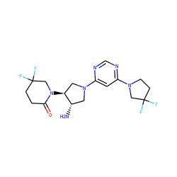 N[C@H]1CN(c2cc(N3CCC(F)(F)C3)ncn2)C[C@@H]1N1CC(F)(F)CCC1=O ZINC000043198493