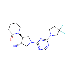 N[C@H]1CN(c2ncnc(N3CCC(F)(F)C3)n2)C[C@@H]1N1CCCCC1=O ZINC000066079312