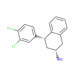 N[C@H]1Cc2ccccc2[C@@H](c2ccc(Cl)c(Cl)c2)C1 ZINC000066102393