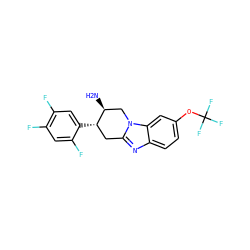 N[C@H]1Cn2c(nc3ccc(OC(F)(F)F)cc32)C[C@@H]1c1cc(F)c(F)cc1F ZINC000043017156
