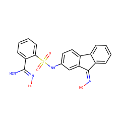 NC(=NO)c1ccccc1S(=O)(=O)Nc1ccc2c(c1)C(=NO)c1ccccc1-2 ZINC000254092480