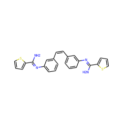 NC(=Nc1cccc(/C=C\c2cccc(N=C(N)c3cccs3)c2)c1)c1cccs1 ZINC001772653445