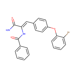 NC(=O)/C(=C/c1ccc(Oc2ccccc2Br)cc1)NC(=O)c1ccccc1 ZINC000028521358
