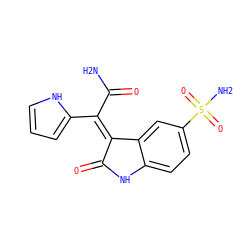 NC(=O)/C(=C1/C(=O)Nc2ccc(S(N)(=O)=O)cc21)c1ccc[nH]1 ZINC000014962876