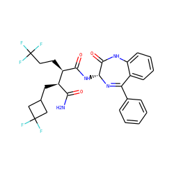 NC(=O)[C@@H](CC1CC(F)(F)C1)[C@@H](CCC(F)(F)F)C(=O)N[C@H]1N=C(c2ccccc2)c2ccccc2NC1=O ZINC000205759299