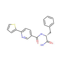 NC(=O)[C@@H](Cc1ccccc1)NC(=O)c1ccc(-c2cccs2)nc1 ZINC000058568947