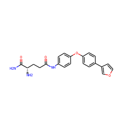 NC(=O)[C@@H](N)CCC(=O)Nc1ccc(Oc2ccc(-c3ccoc3)cc2)cc1 ZINC000040917479