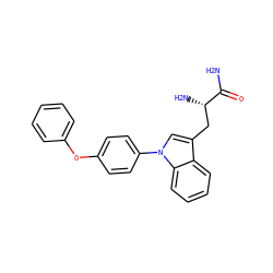 NC(=O)[C@@H](N)Cc1cn(-c2ccc(Oc3ccccc3)cc2)c2ccccc12 ZINC000146727256