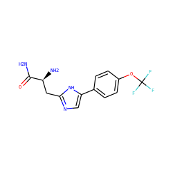 NC(=O)[C@@H](N)Cc1ncc(-c2ccc(OC(F)(F)F)cc2)[nH]1 ZINC001772656418