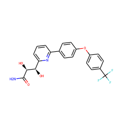 NC(=O)[C@@H](O)[C@H](O)c1cccc(-c2ccc(Oc3ccc(C(F)(F)F)cc3)cc2)n1 ZINC000205404598