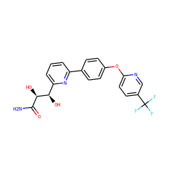 NC(=O)[C@@H](O)[C@H](O)c1cccc(-c2ccc(Oc3ccc(C(F)(F)F)cn3)cc2)n1 ZINC000205477549