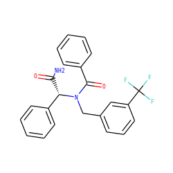 NC(=O)[C@@H](c1ccccc1)N(Cc1cccc(C(F)(F)F)c1)C(=O)c1ccccc1 ZINC001772639457