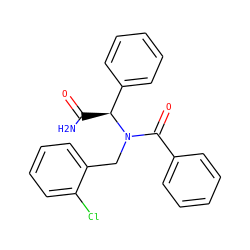 NC(=O)[C@@H](c1ccccc1)N(Cc1ccccc1Cl)C(=O)c1ccccc1 ZINC001772649754
