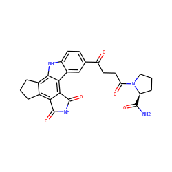 NC(=O)[C@@H]1CCCN1C(=O)CCC(=O)c1ccc2[nH]c3c4c(c5c(c3c2c1)C(=O)NC5=O)CCC4 ZINC000073224720
