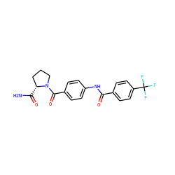 NC(=O)[C@@H]1CCCN1C(=O)c1ccc(NC(=O)c2ccc(C(F)(F)F)cc2)cc1 ZINC000084733497