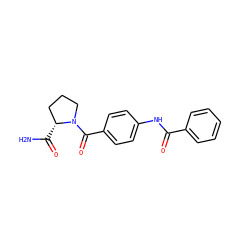 NC(=O)[C@@H]1CCCN1C(=O)c1ccc(NC(=O)c2ccccc2)cc1 ZINC000078751788