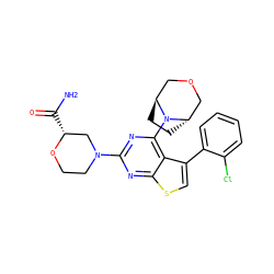 NC(=O)[C@@H]1CN(c2nc(N3[C@H]4CC[C@H]3COC4)c3c(-c4ccccc4Cl)csc3n2)CCO1 ZINC000653760504