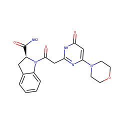 NC(=O)[C@@H]1Cc2ccccc2N1C(=O)Cc1nc(N2CCOCC2)cc(=O)[nH]1 ZINC000115065713
