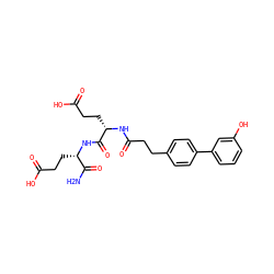 NC(=O)[C@H](CCC(=O)O)NC(=O)[C@H](CCC(=O)O)NC(=O)CCc1ccc(-c2cccc(O)c2)cc1 ZINC000144340936