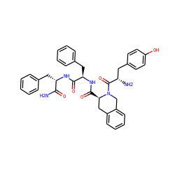 NC(=O)[C@H](Cc1ccccc1)NC(=O)[C@@H](Cc1ccccc1)NC(=O)[C@@H]1Cc2ccccc2CN1C(=O)[C@@H](N)Cc1ccc(O)cc1 ZINC000027559855