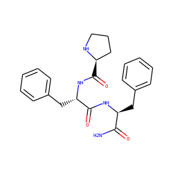 NC(=O)[C@H](Cc1ccccc1)NC(=O)[C@H](Cc1ccccc1)NC(=O)[C@@H]1CCCN1 ZINC000045335804