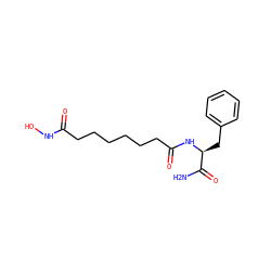 NC(=O)[C@H](Cc1ccccc1)NC(=O)CCCCCCC(=O)NO ZINC000013475065