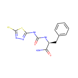 NC(=O)[C@H](Cc1ccccc1)NC(=O)Nc1nnc(S)s1 ZINC000013796963