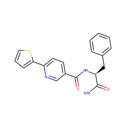 NC(=O)[C@H](Cc1ccccc1)NC(=O)c1ccc(-c2cccs2)nc1 ZINC000062224842
