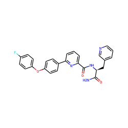 NC(=O)[C@H](Cc1cccnc1)NC(=O)c1cccc(-c2ccc(Oc3ccc(F)cc3)cc2)n1 ZINC000113663323