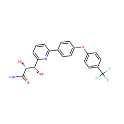 NC(=O)[C@H](O)[C@@H](O)c1cccc(-c2ccc(Oc3ccc(C(F)(F)F)cc3)cc2)n1 ZINC000205476180