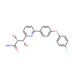 NC(=O)[C@H](O)[C@@H](O)c1cccc(-c2ccc(Oc3ccc(F)cc3)cc2)n1 ZINC000205476219
