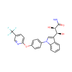 NC(=O)[C@H](O)[C@@H](O)c1cn(-c2ccc(Oc3ccc(C(F)(F)F)cn3)cc2)c2ccccc12 ZINC000205471581