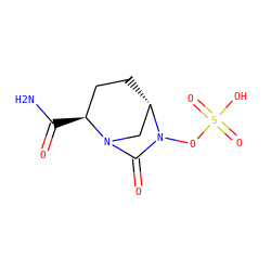 NC(=O)[C@H]1CC[C@H]2CN1C(=O)N2OS(=O)(=O)O ZINC000001551650