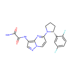NC(=O)C(=O)Nc1cnn2ccc(N3CCC[C@@H]3c3cc(F)ccc3F)nc12 ZINC000118390148