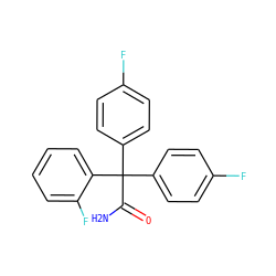 NC(=O)C(c1ccc(F)cc1)(c1ccc(F)cc1)c1ccccc1F ZINC000029136030