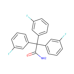 NC(=O)C(c1cccc(F)c1)(c1cccc(F)c1)c1cccc(F)c1 ZINC000029135807