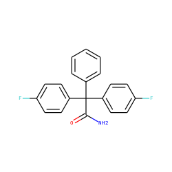 NC(=O)C(c1ccccc1)(c1ccc(F)cc1)c1ccc(F)cc1 ZINC000003816408