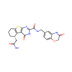 NC(=O)C[C@@H]1CCCc2sc3nc(C(=O)NCc4ccc5c(c4)NC(=O)CO5)[nH]c(=O)c3c21 ZINC000039153190
