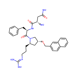 NC(=O)C[C@H](N)C(=O)N[C@H](Cc1ccccc1)C(=O)N1C[C@H](OCc2ccc3ccccc3c2)C[C@H]1CCCN=C(N)N ZINC000036285337