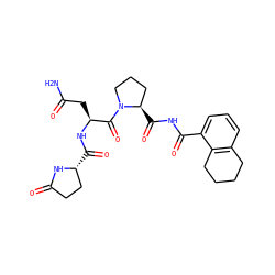 NC(=O)C[C@H](NC(=O)[C@@H]1CCC(=O)N1)C(=O)N1CCC[C@H]1C(=O)NC(=O)c1cccc2c1CCCC2 ZINC001772643979
