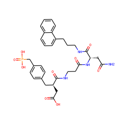NC(=O)C[C@H](NC(=O)CCNC(=O)[C@@H](CC(=O)O)Cc1ccc(CP(=O)(O)O)cc1)C(=O)NCCCc1cccc2ccccc12 ZINC000028116679