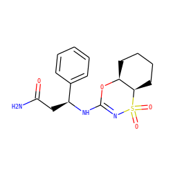NC(=O)C[C@H](NC1=NS(=O)(=O)[C@@H]2CCCC[C@@H]2O1)c1ccccc1 ZINC000096273959