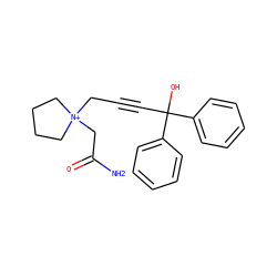 NC(=O)C[N+]1(CC#CC(O)(c2ccccc2)c2ccccc2)CCCC1 ZINC000001833356