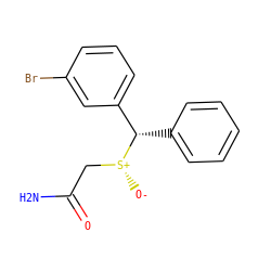 NC(=O)C[S@@+]([O-])[C@@H](c1ccccc1)c1cccc(Br)c1 ZINC000103246729
