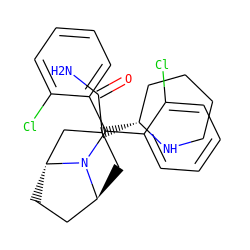 NC(=O)C1([C@@H]2CCCCN2)C[C@H]2CC[C@H](C1)N2C(c1ccccc1Cl)c1ccccc1Cl ZINC000101197054