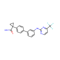 NC(=O)C1(c2ccc(-c3cccc(Nc4nccc(C(F)(F)F)n4)c3)cc2)CC1 ZINC001772621681